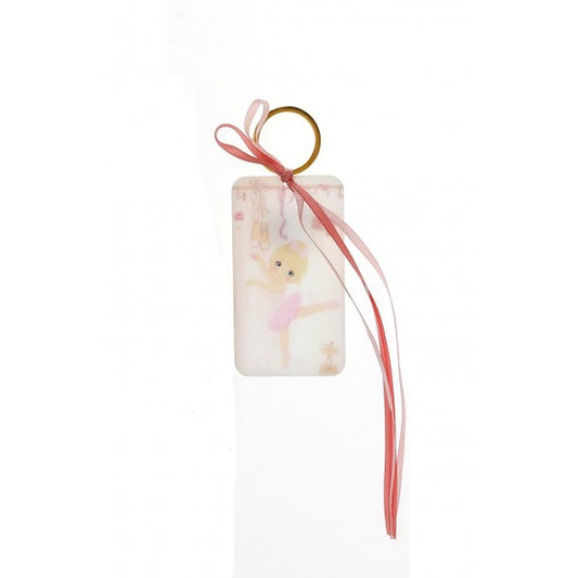 Μπομπονιέρα μπρελόκ με εκτυπωμένο πλέξιγκλας σχέδιο μπαλαρίνα Model:Λ-2