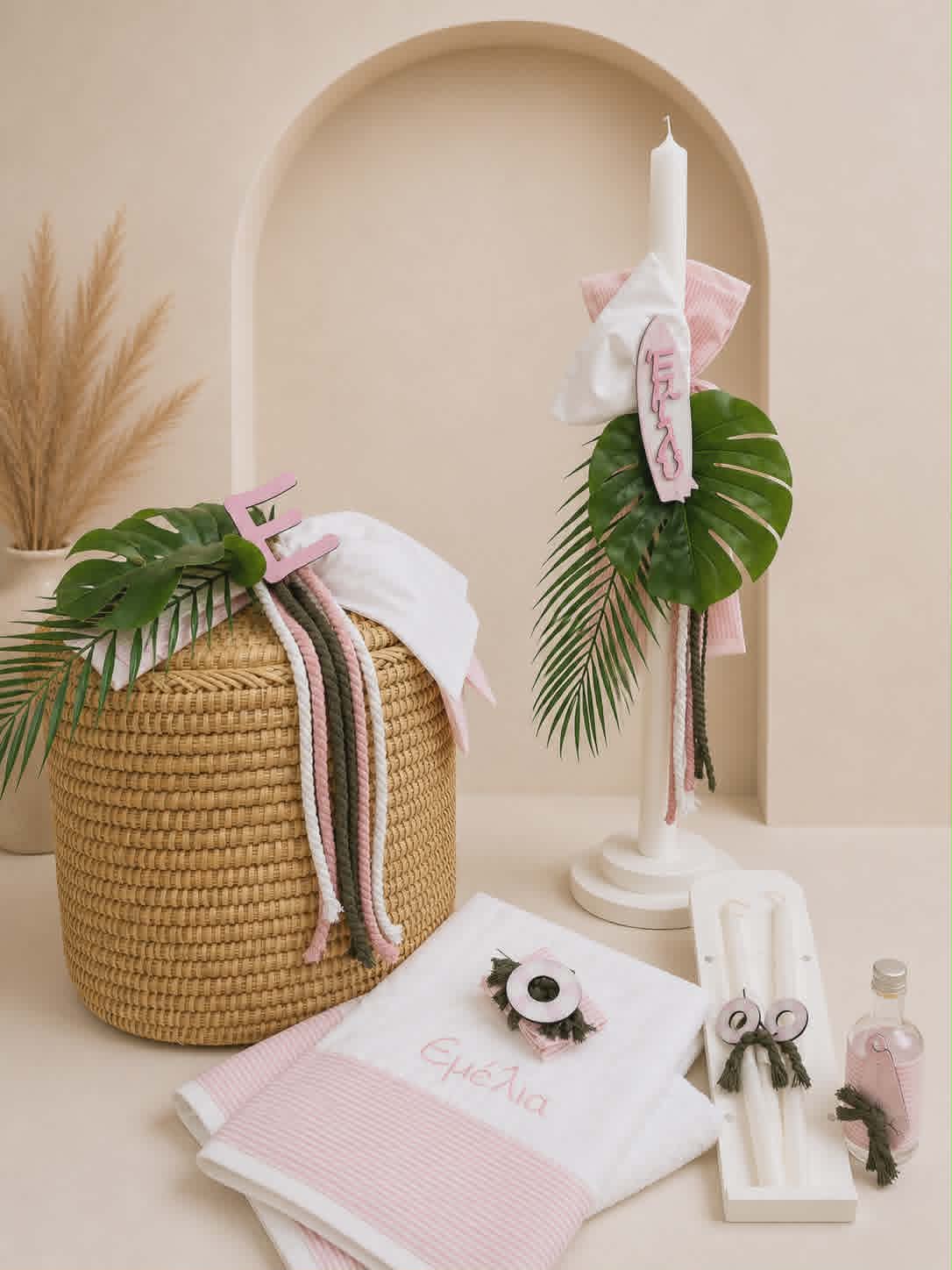 Πακέτο βάφτισης Ξένια Βενέτη σε minimal boho ύφος