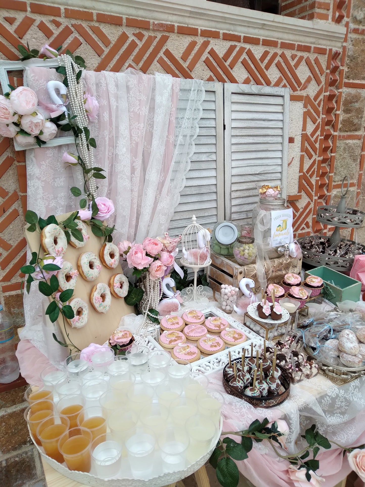 Candy bar 100 ατόμων με θέμα Κύκνος