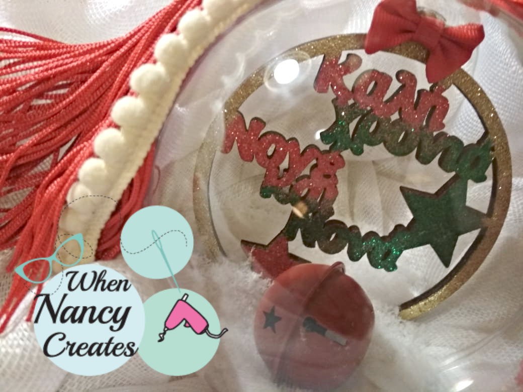 Μπάλα για το Χριστουγεννιάτικο δέντρο Καλή Χρονιά νονέ και νονά