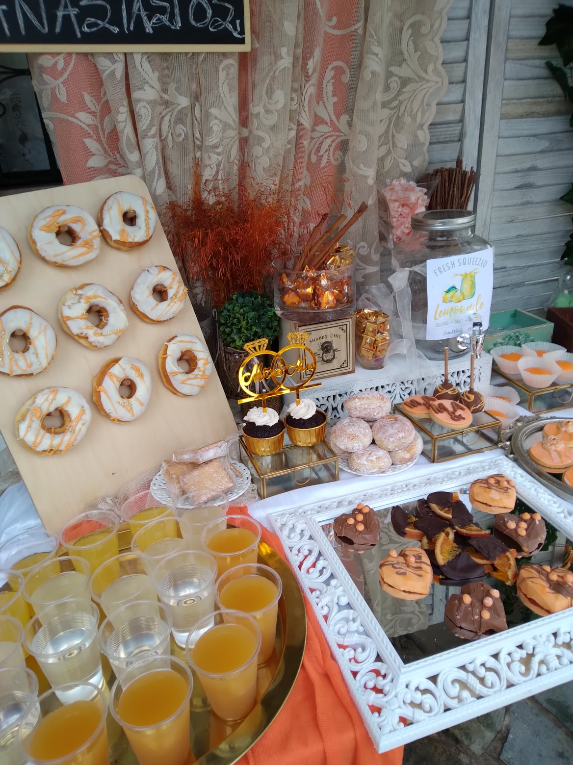 Candy bar 100 ατόμων με θέμα Πορτοκάλι