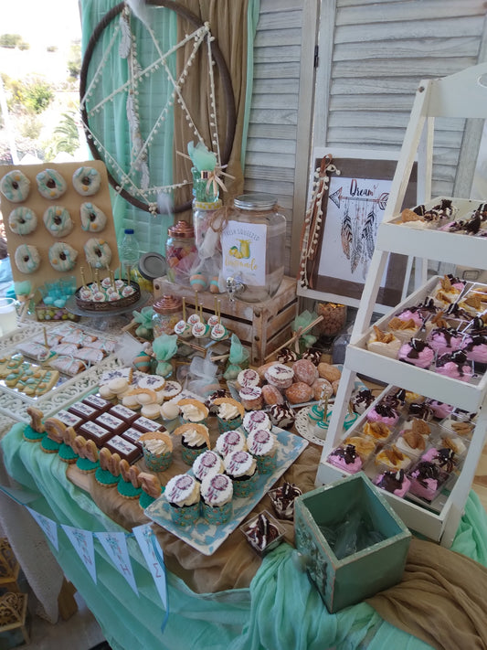 Candy bar 100 ατόμων με θέμα Boho ονειροπαγίδα
