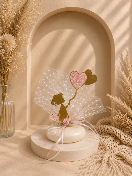 Μπομπονιέρα Βάπτισης "Little Girl with Hearts"
