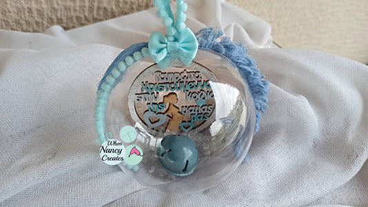 Plexiglass μπάλα για το δέντρο Τα πρώτα Χριστούγεννα στην κοιλιά της μαμάς μας