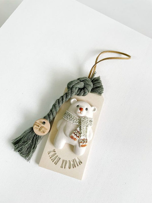 Ταμπελάκι Καλή Χρονιά Αρκουδάκι Έλενα Μανάκου