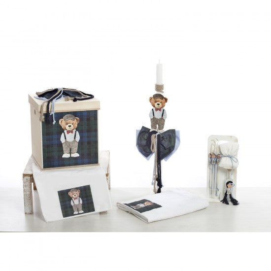 Σετ Βάπτισης Κουτί "Royal Plaid Collection" με Αρκουδάκι 2622