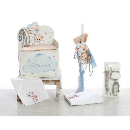 Σετ βάπτισης με θέμα Αρκουδάκι με μπαλόνια Model: ΣΚΒ-2531