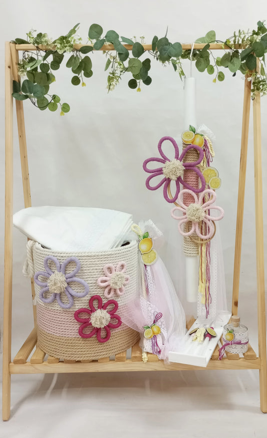 25K027 Macrame λουλούδια και λεμόνια