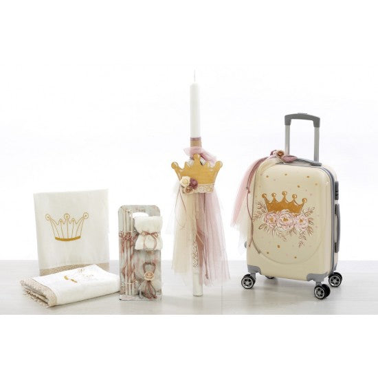 Σετ βάπτισης 5τμχ με θέμα κορώνα Model: ΣΚΒ 2106