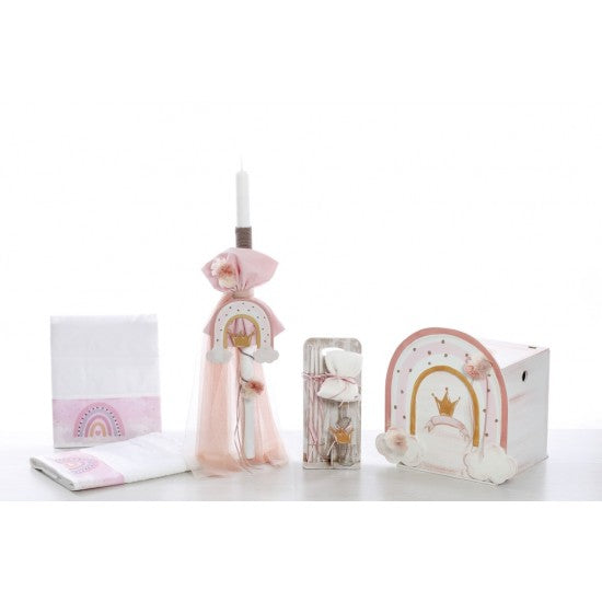 Σετ βάπτισης 5τμχ με θέμα Ουράνιο τόξο Model: ΣΚΒ 2250