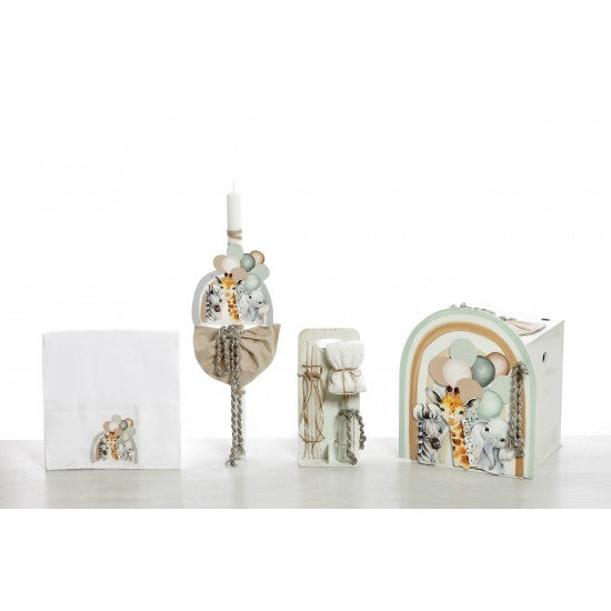 Σετ βάπτισης με θέμα Ζωάκια με μπαλόνια Model:ΣΚΒ-2407