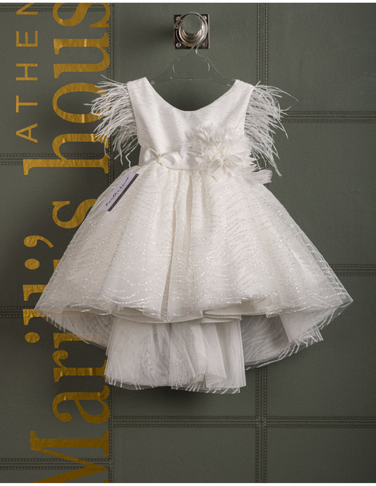 Βαφτιστικό φόρεμα με φτερά Marilli's House Collection 2025 Κωδικός 2523765