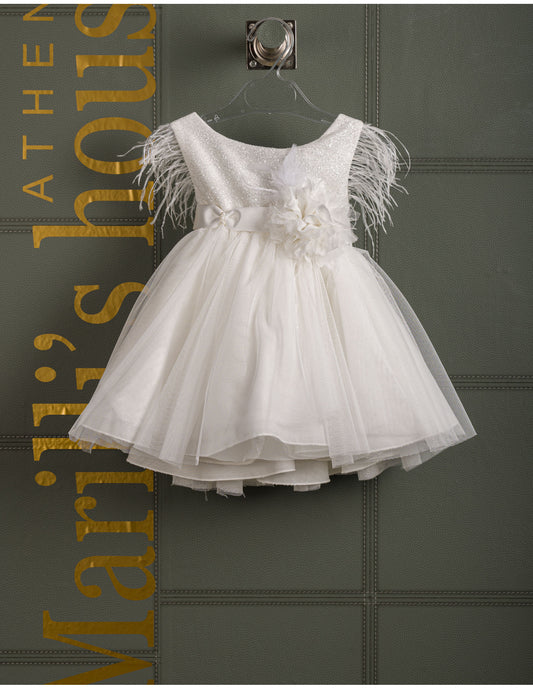 Βαφτιστικό φόρεμα με φτερά Marilli's House Collection 2025 Κωδικός 2524360
