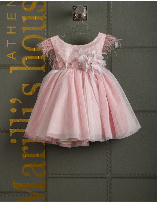 Βαφτιστικό φόρεμα με φτερά Marilli's House Collection 2025 Κωδικός 2524460