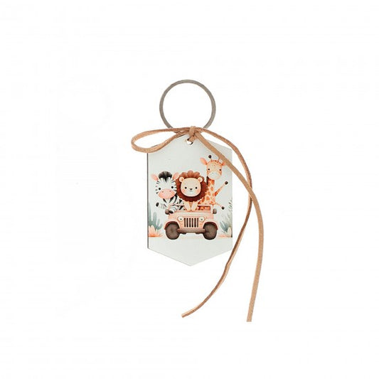 Μπομπονιέρα ξύλινο μπρελόκ σχέδιο ζωάκια σαφάρι Model:ΜΟ-38