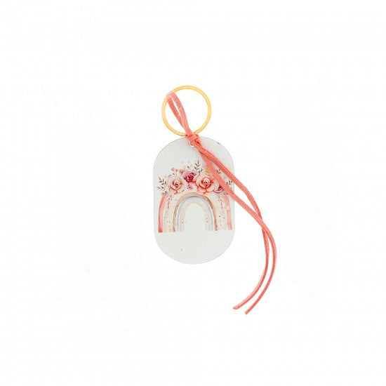 Μπομπονιέρα ξύλινο μπρελόκ σχέδιο ουράνιο τόξο Model:ΜΟ-27