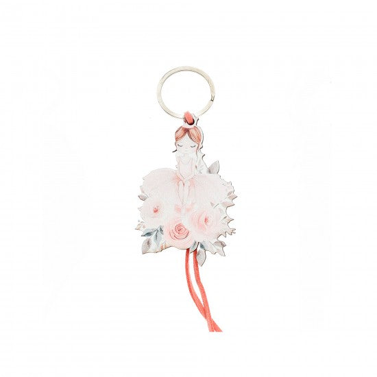 Μπομπονιέρα χειροποίητο ξύλινο μπρελόκ σχέδιο μπαλαρίνα Model:ΔΜΠ-15