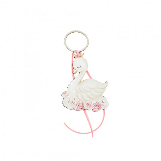 Μπομπονιέρα χειροποίητο ξύλινο μπρελόκ σχέδιο κύκνος Model:ΔΜΠ-7