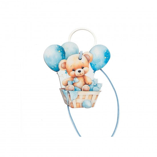 Μπομπονιέρα χειροποίητο ξύλινο μπρελόκ σχέδιο αρκουδάκι Model:ΔΜΠ-26